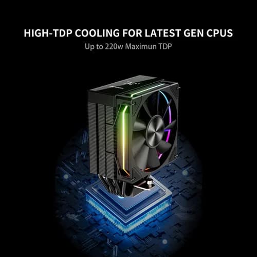 Ant Esports V6 Digital ARGB 120mm CPU Air Cooler with Temperature Display